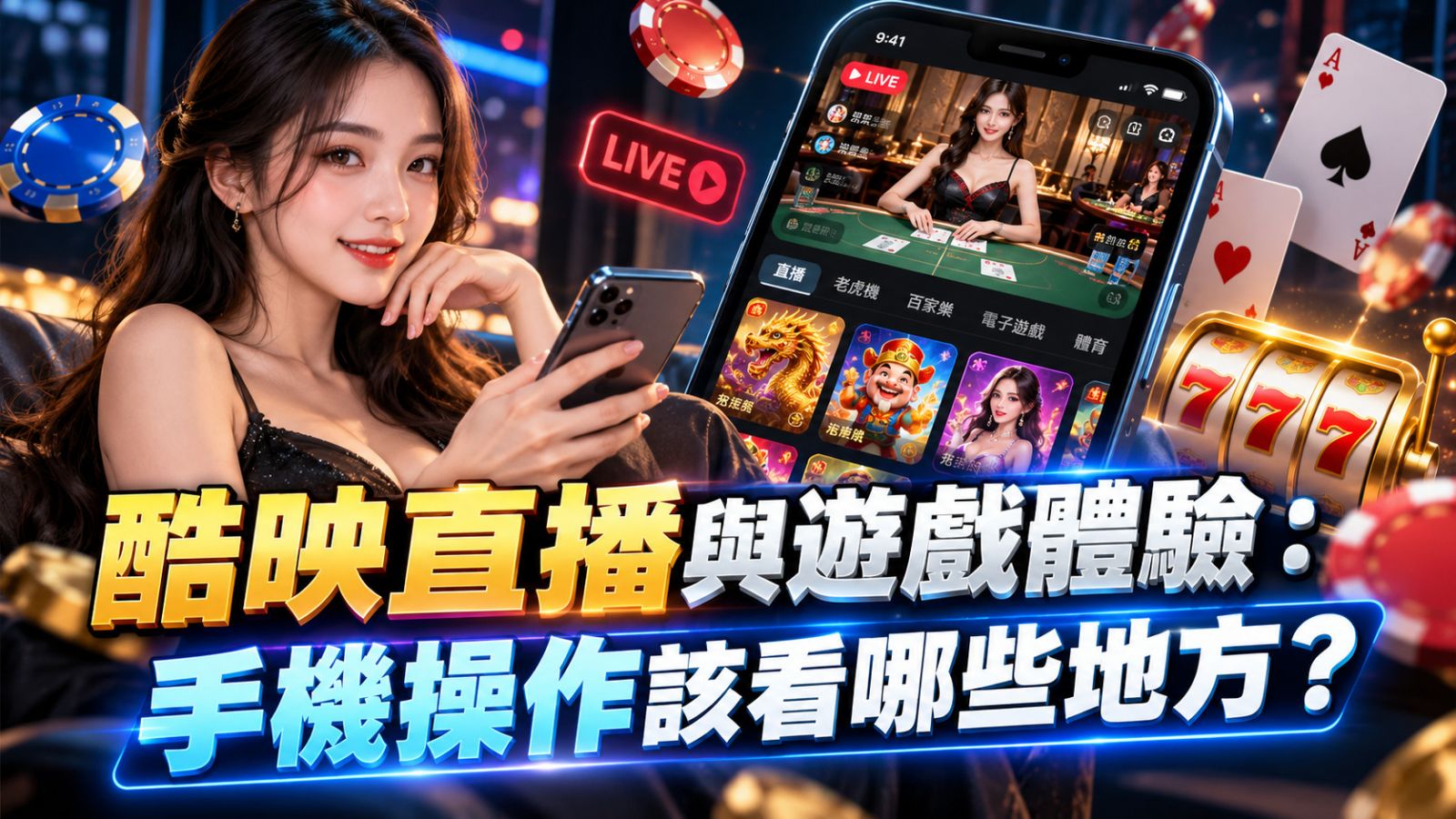 酷映直播與遊戲體驗:手機操作該看哪些地方